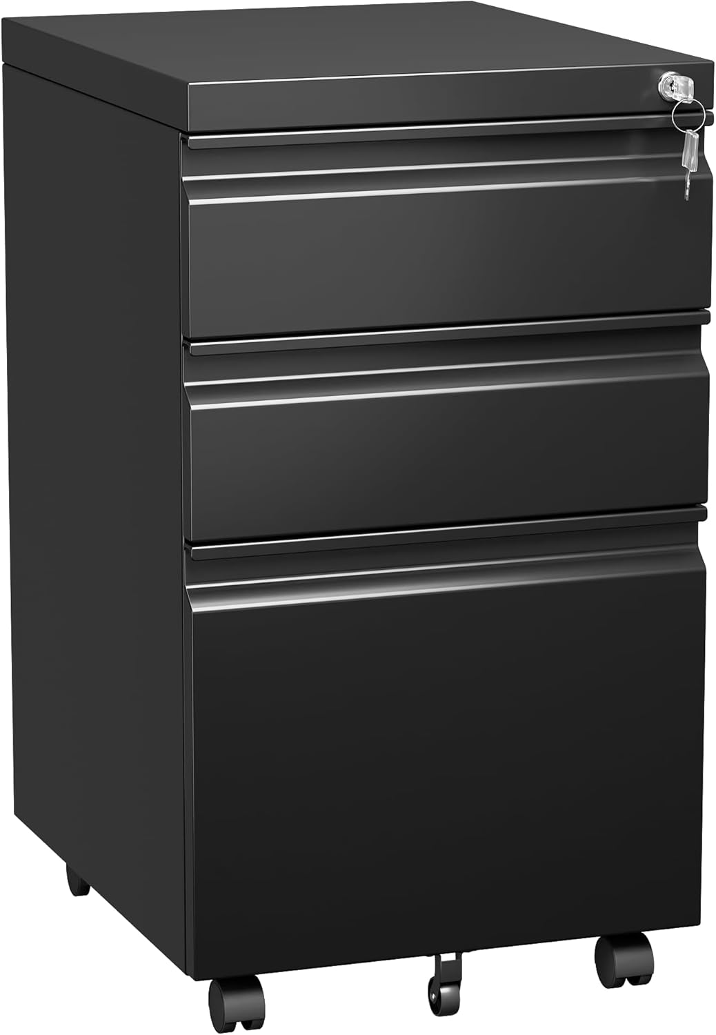 Secure Storage Solution: 3-Drawer Mobile File Cabinet