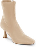 Womens Kitten Heel Ankle Boots Square Toe Side Zipper - Dressy