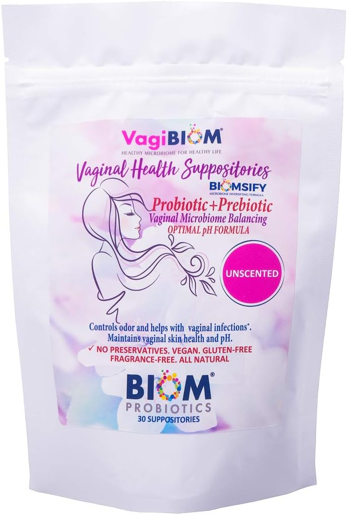 Biom Vaginal Probiotic Suppository for pH and Odor Control
