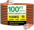 14/3 100ft Lighted Outdoor Extension Cord - Heavy Duty Outdoor Use