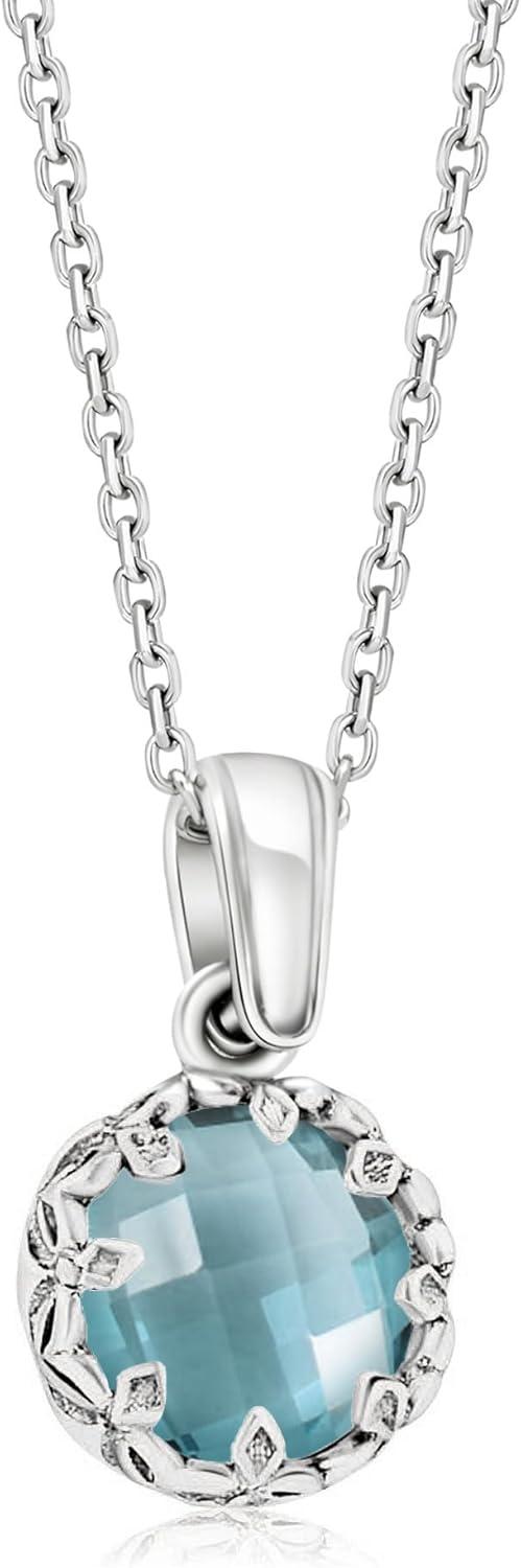 925 Sterling Silver Gemstone Necklace for Women - Dainty Jewelry