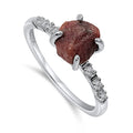 Real Raw Ruby Dainty Ring July Birthstone - Genuine Rough Ruby Ring