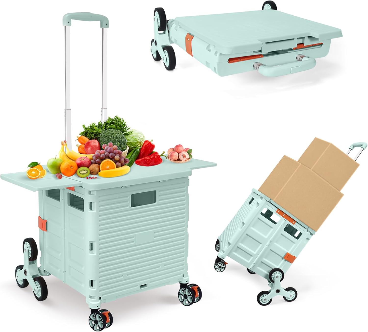 Foldable Utility Cart with Stair Climbing Wheels for Easy Transport