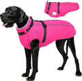 Dog Winter Coat Rose Red 3XL - Waterproof Harness Jacket
