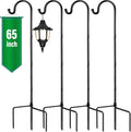 Shepherds Hooks 4 Pack 65 in Black - Durable Garden Hangers
