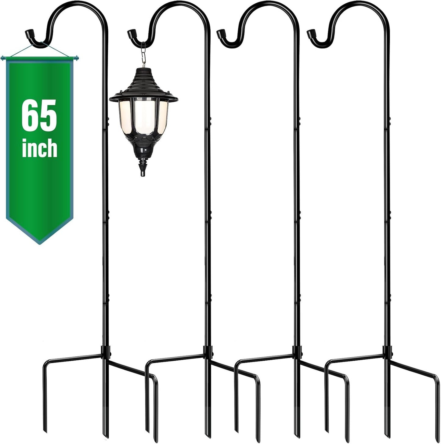 GOFORWILD Shepherds Hooks 4 Pack for Garden Decor and More