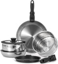 Roydx Stainless Steel Cookware Set - Detachable Handles, PFOA Free