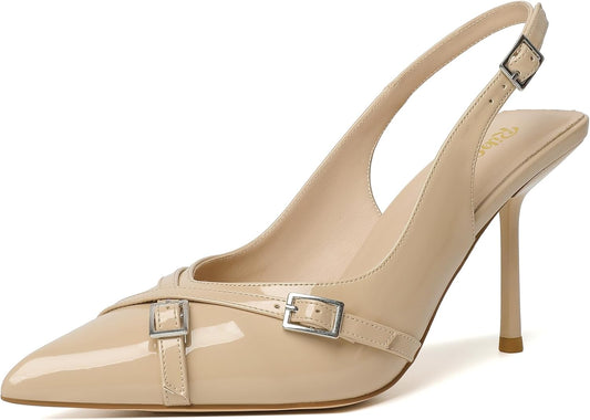RIBONGZ Sexy Slingback Pumps for Elegant Dressy Occasions
