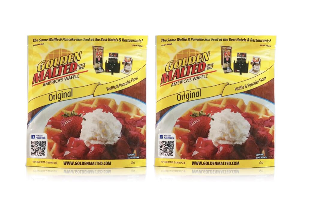 Carbon's Golden Malted Pancake & Waffle Flour Mix, 32-Ounce Pack