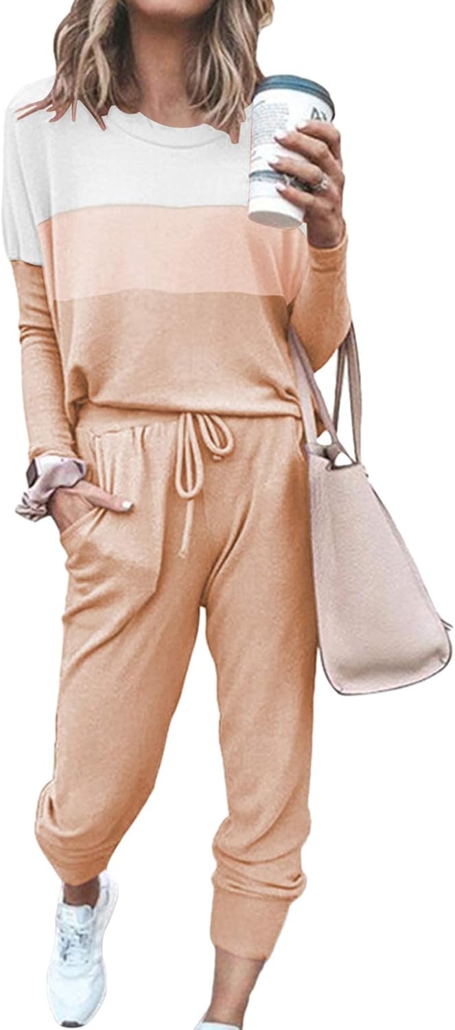 Fixmatti Women Casual 2 Piece Outfit Long Pant Set