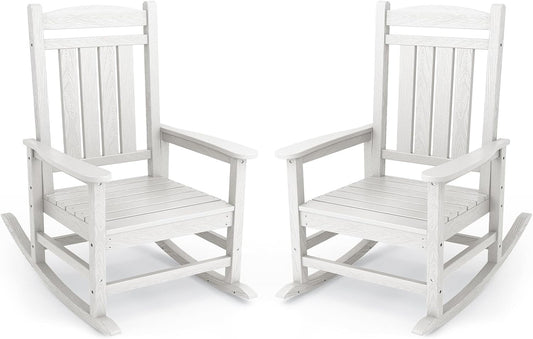 KINGYES Oversized Patio Rocking Chair Set of 2 for Ultimate Comfort