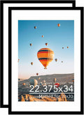 22.375x34 Picture Frame with 20x30 Mat Set of 2 - Lightweight Black