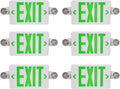TANLUX Green Exit Sign with Emergency Lights - 6 Pack for Safety