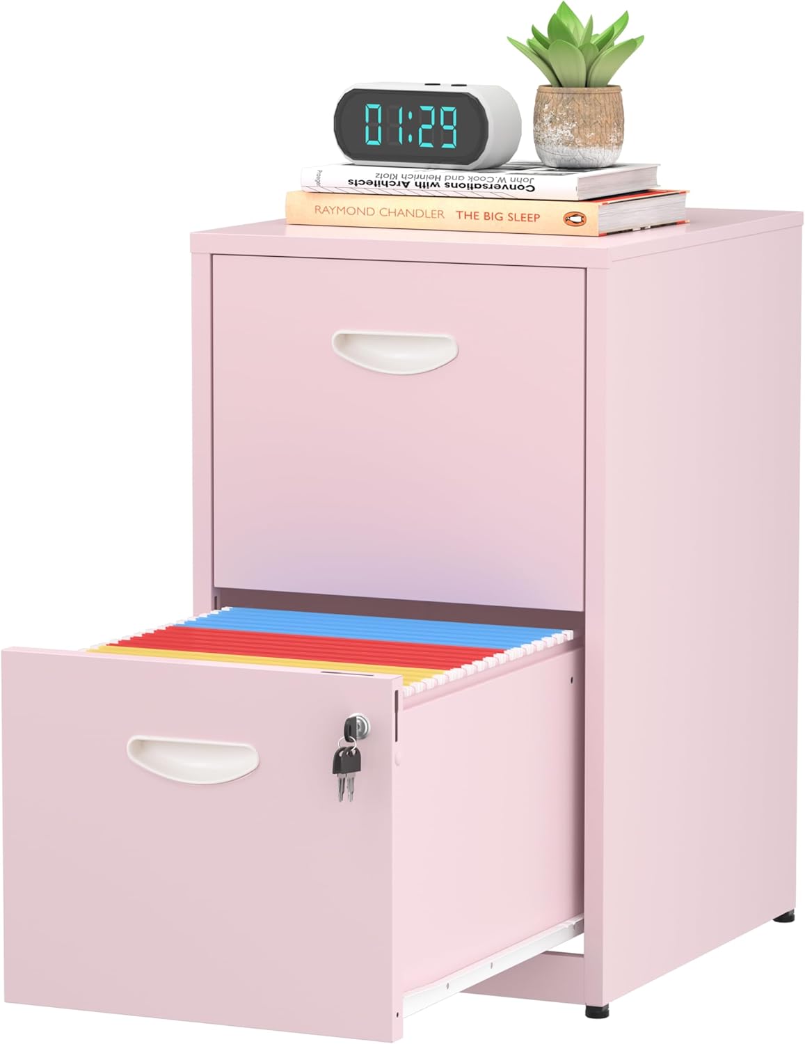 2 Drawer File Cabinet with Lock for Home Office Organization