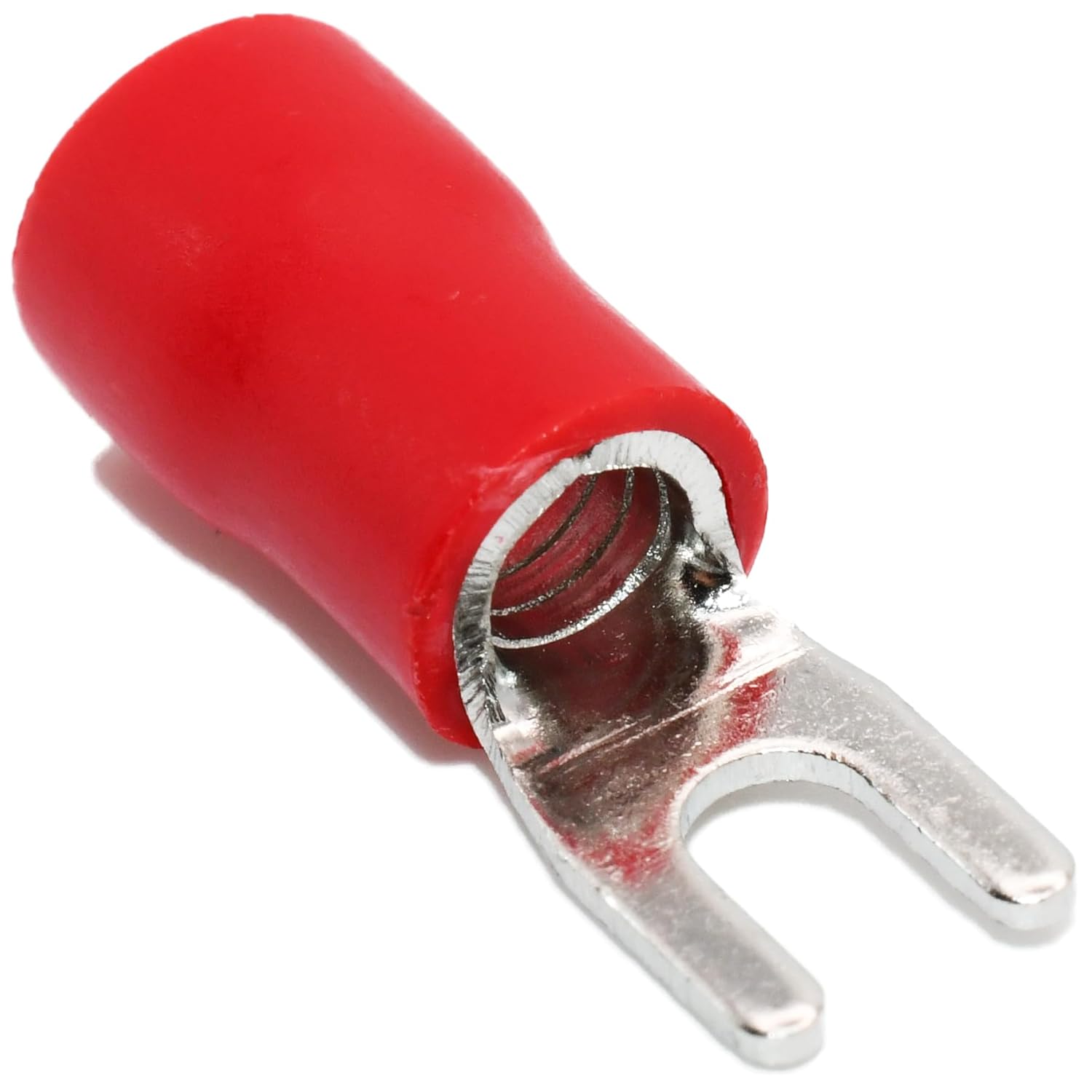 100PCS 8 AWG Insulated Fork Crimp Connectors for Electrical Use