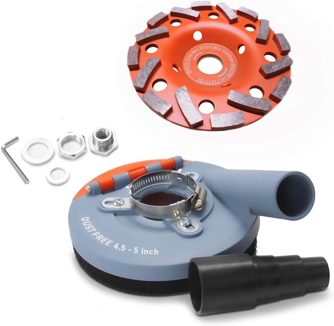 Universal Dust Shroud with Diamond Grinding Cup Wheel - Concrete Grinding Powerhouse!