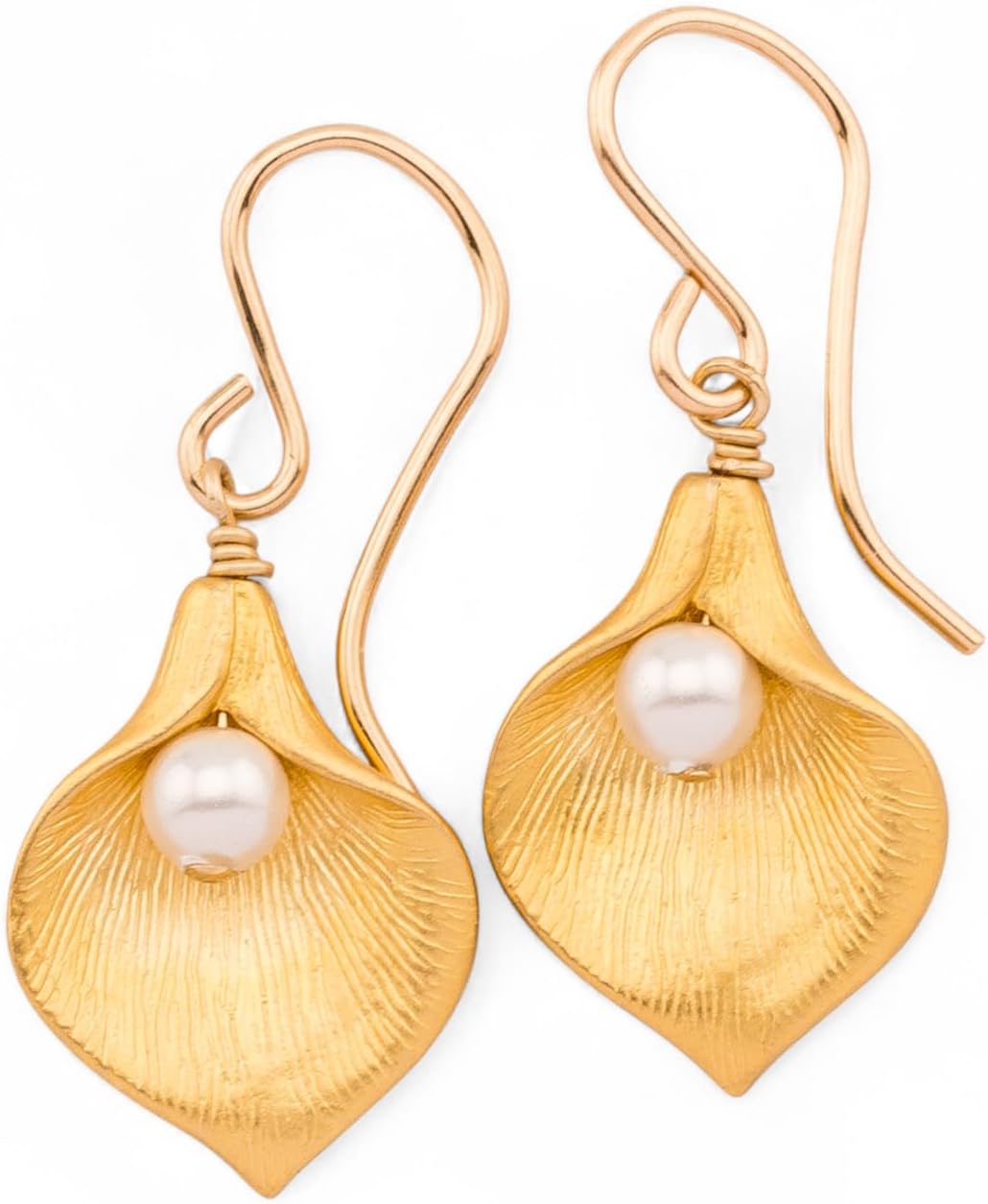 Calla Lily Earrings with Delicate Pearl and Crystal Options