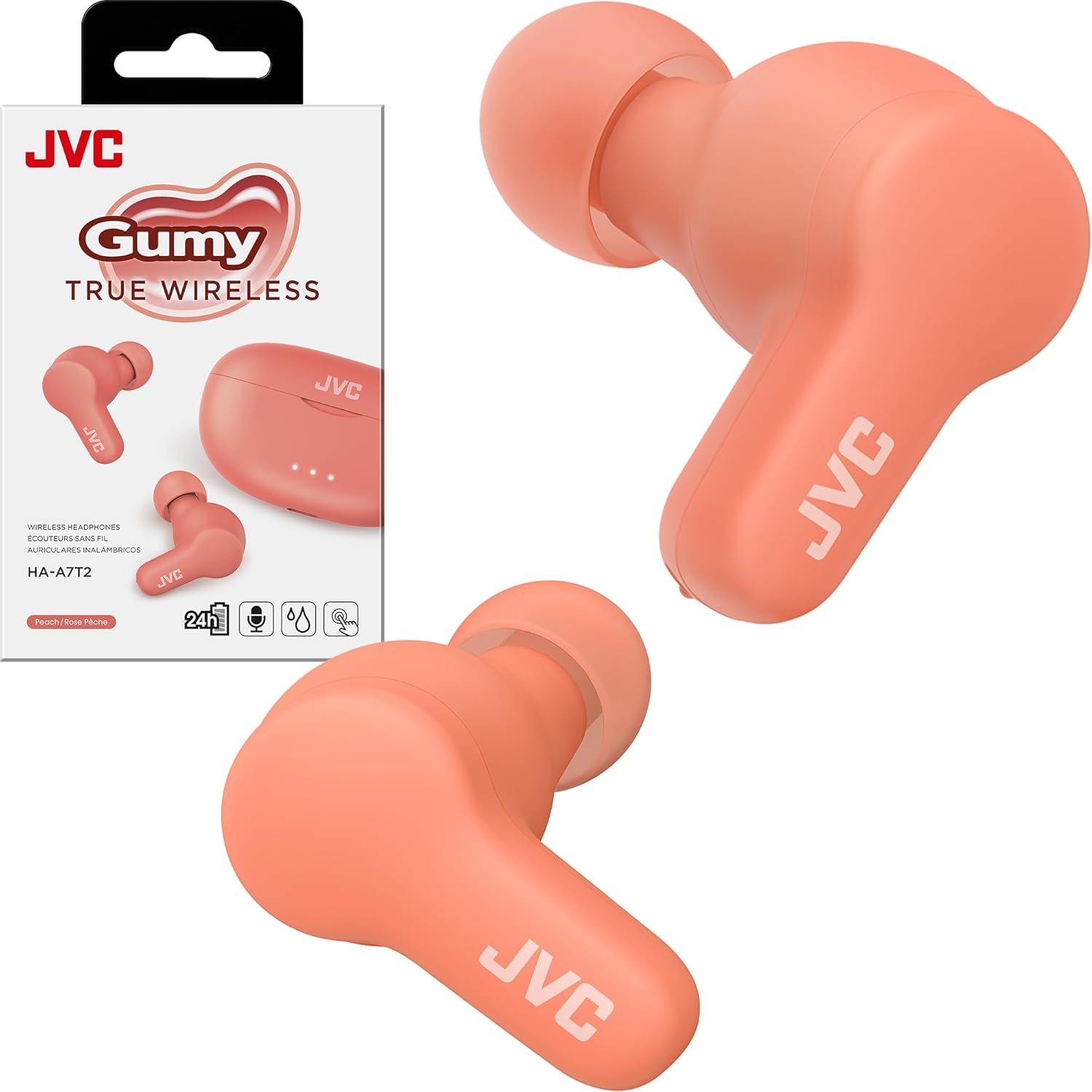 JVC Gumy True Wireless Earbuds with 24-Hour Playback and IPX4