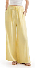 SUUKSESS Women Wide Leg Linen Pants with Pocket - Lightweight Lounge