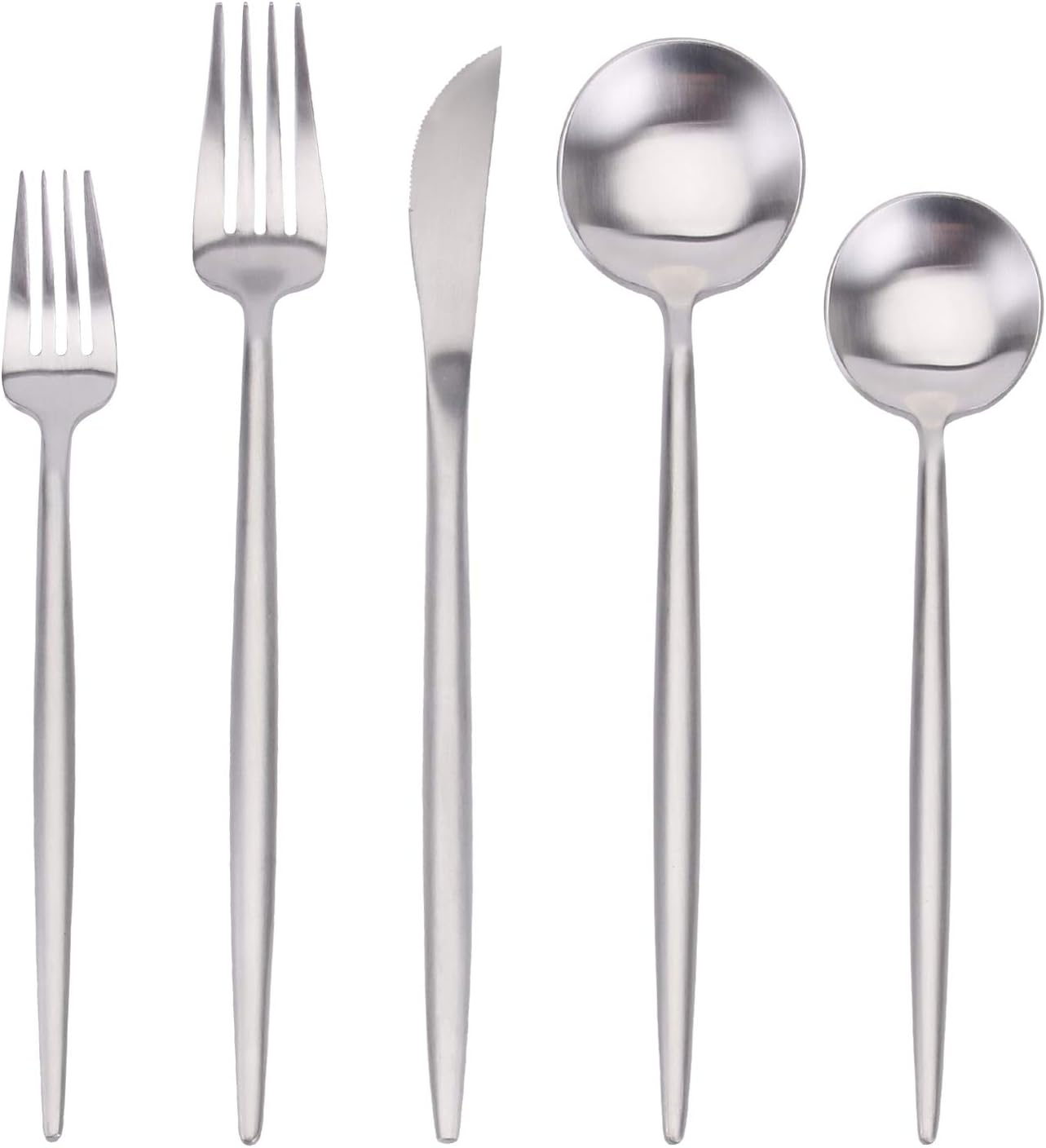 Matte Silverware Set - 20-Piece Stainless Steel Flatware Set