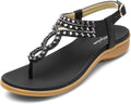Womens Arch Support Sandals T-Strap Flip Flops - Comfortable Summer