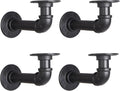 Industrial L Pipe Shelf Brackets for 6-12 in Depth Wood - Heavy Duty