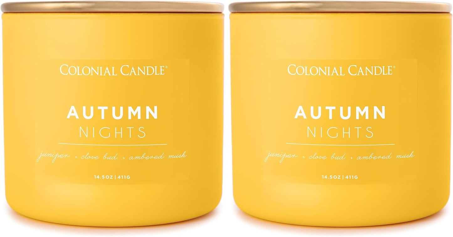 Colonial Candle Autumn Nights Scented Jar Candle for Cozy Vibes