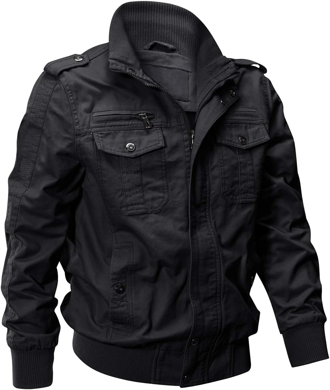 Men's Cotton Lightweight Multi Pockets Military Windbreaker Jacket
