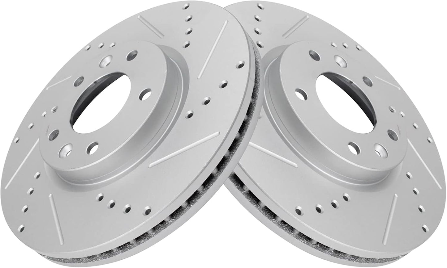 TRQ Front Performance Brake Rotors Set for Mazda CX-7