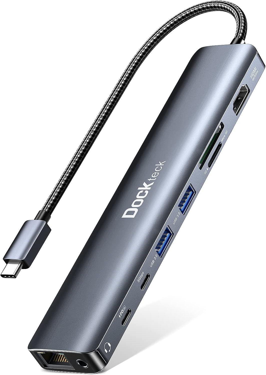 Dockteck 9-in-1 USB-C Hub: 4K HDMI, Ethernet, Power Delivery