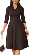 Casual Dresses for Women Semi Formal Fit and Flare Midi - With Pockets