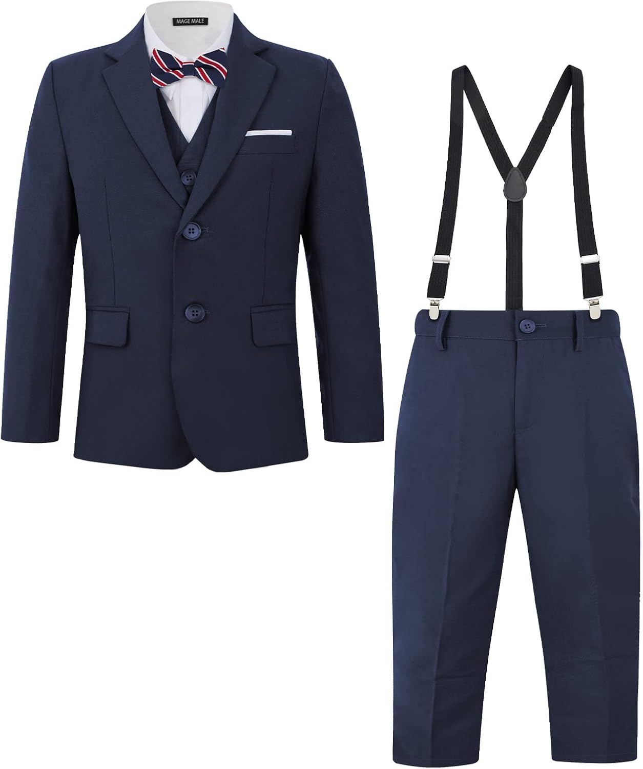 MAGE MALE Boys Multiple Colour Formal Dress Suits 5 Piece Set