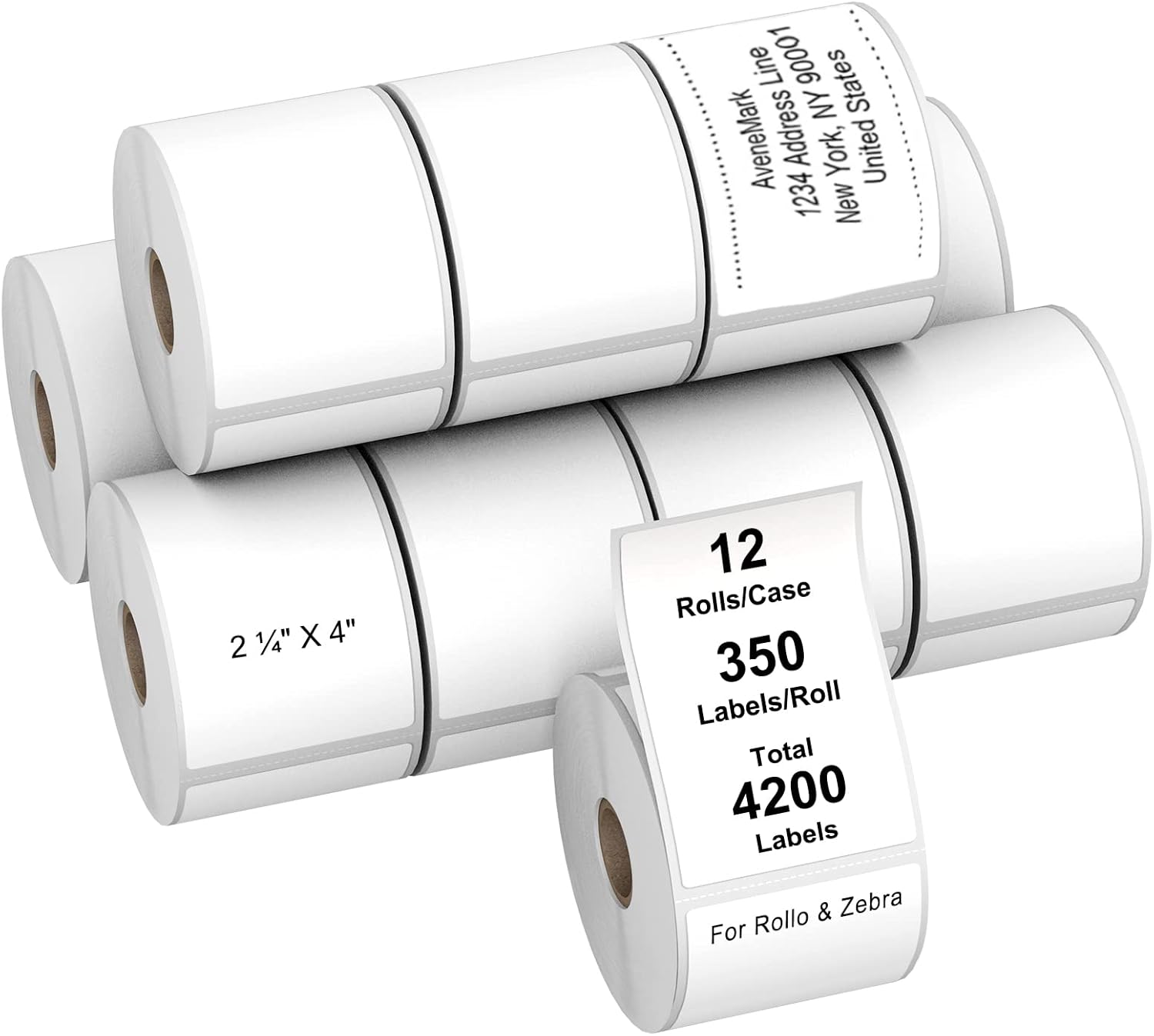 AveneMark 12 Rolls Direct Thermal Label 2.25in x 4in Shipping Labels