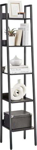 VASAGLE 5-Tier Narrow Book Shelf - Space-Saving Ladder Shelf