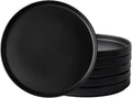 AmorArc Ceramic Plates Set of 6 - Matte Black 8 Inch Dishes