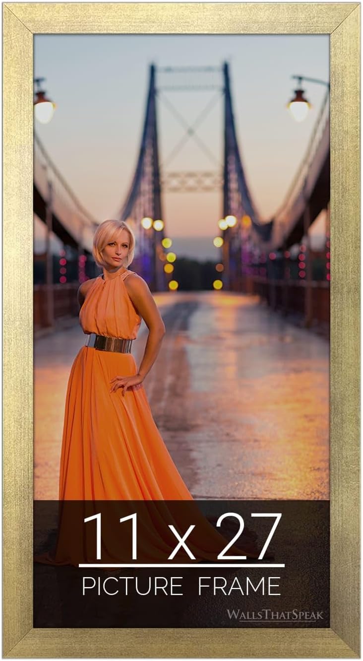11x27 Gold Picture Frame for Puzzles Posters Photos Artwork