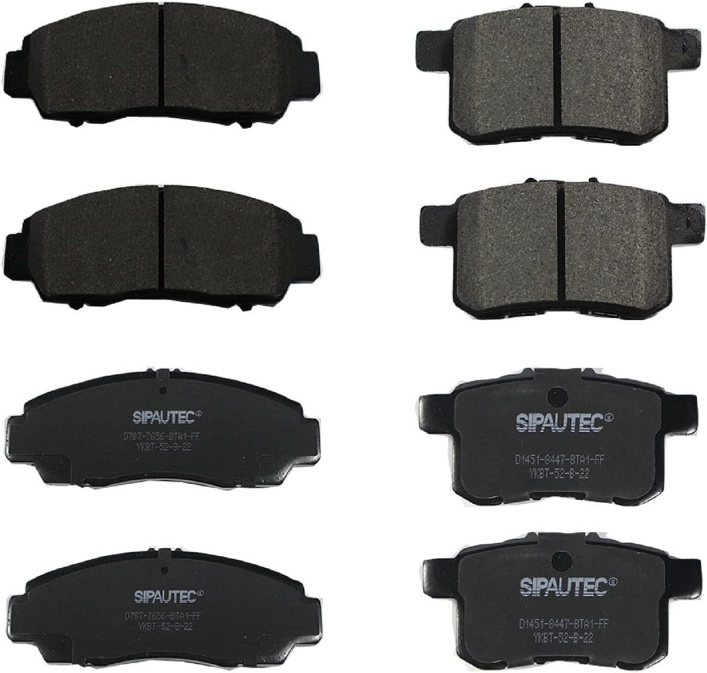 SIPAUTEC Front Rear Ceramic Disc Brake Pads for Honda Accord
