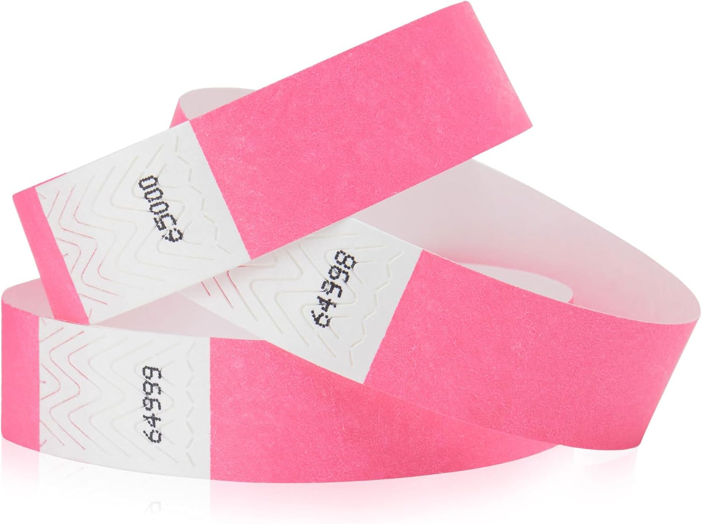 5,000 Neon Pink Tyvek Wristbands for Events - Tamper-Proof Design