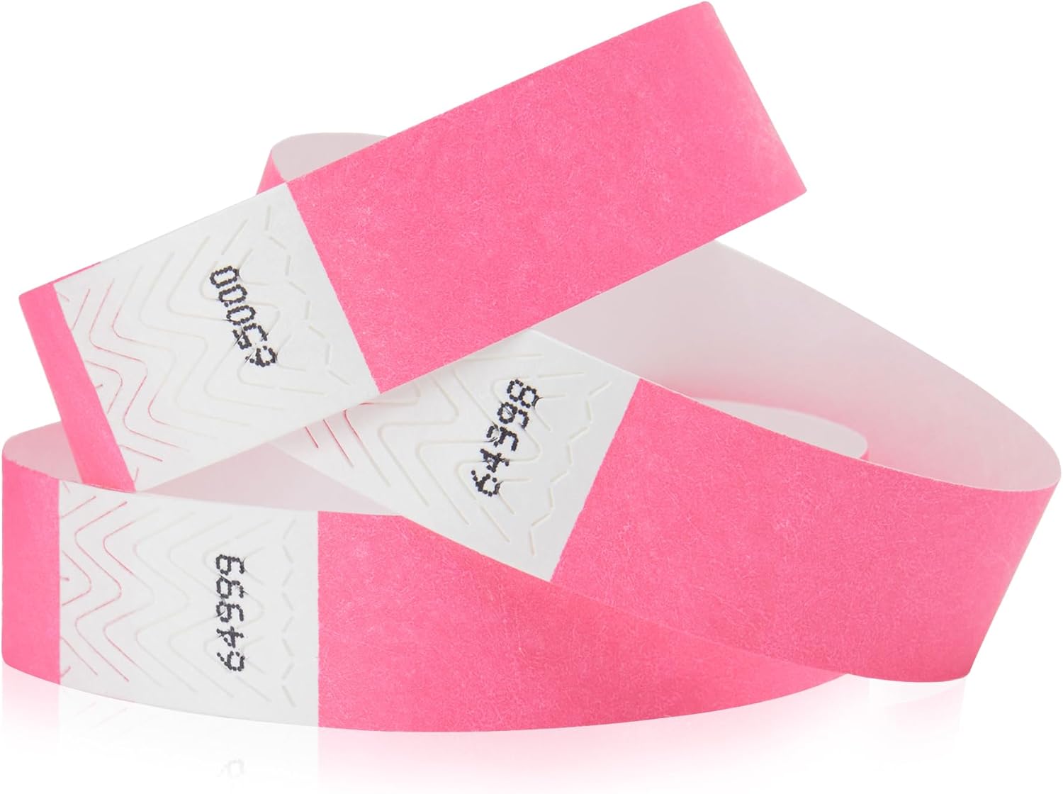 5,000 Neon Pink Tyvek Wristbands for Events - Tamper-Proof Design