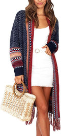 Boho Cardigan Sweater Long Open Front Maxi Knit - Cozy Layering Shoes