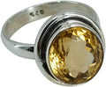 Navya Craft Citrine Ring - Natural Oval November Birthstone Statement