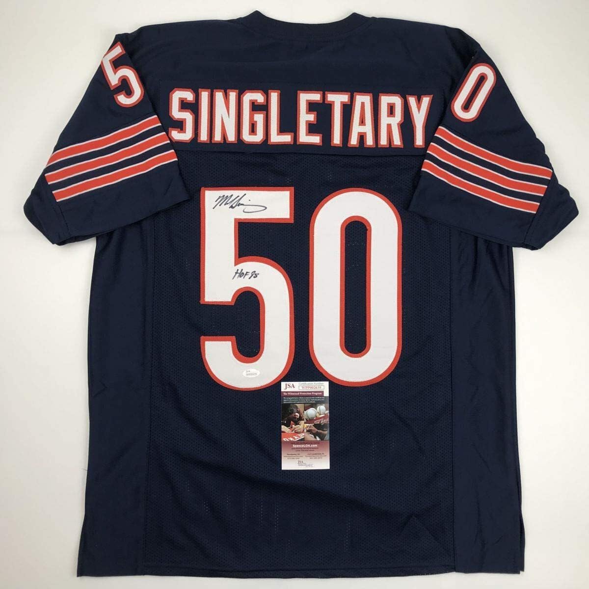 Autographed Mike Singletary HOF 98 Chicago Blue Football Jersey