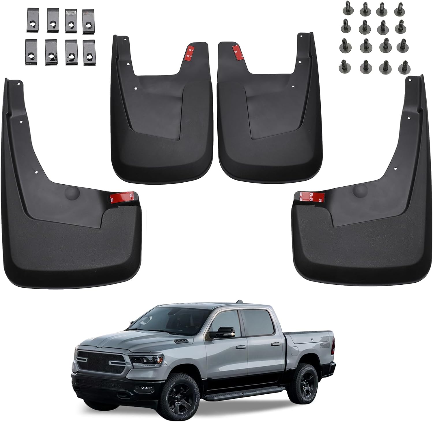 Mud Guard Mud Flaps for Dodge Ram 1500 2019-2023 - Set of 4