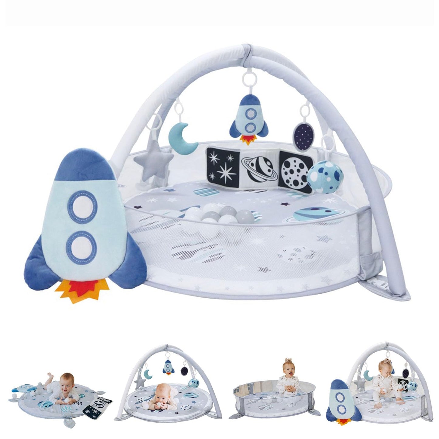 6-in-1 XL Play Mat & Play Gym for Sensory Exploration Fun