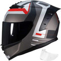 Full Face Motorcycle Helmet Matte Gray Cloud - DOT Approved