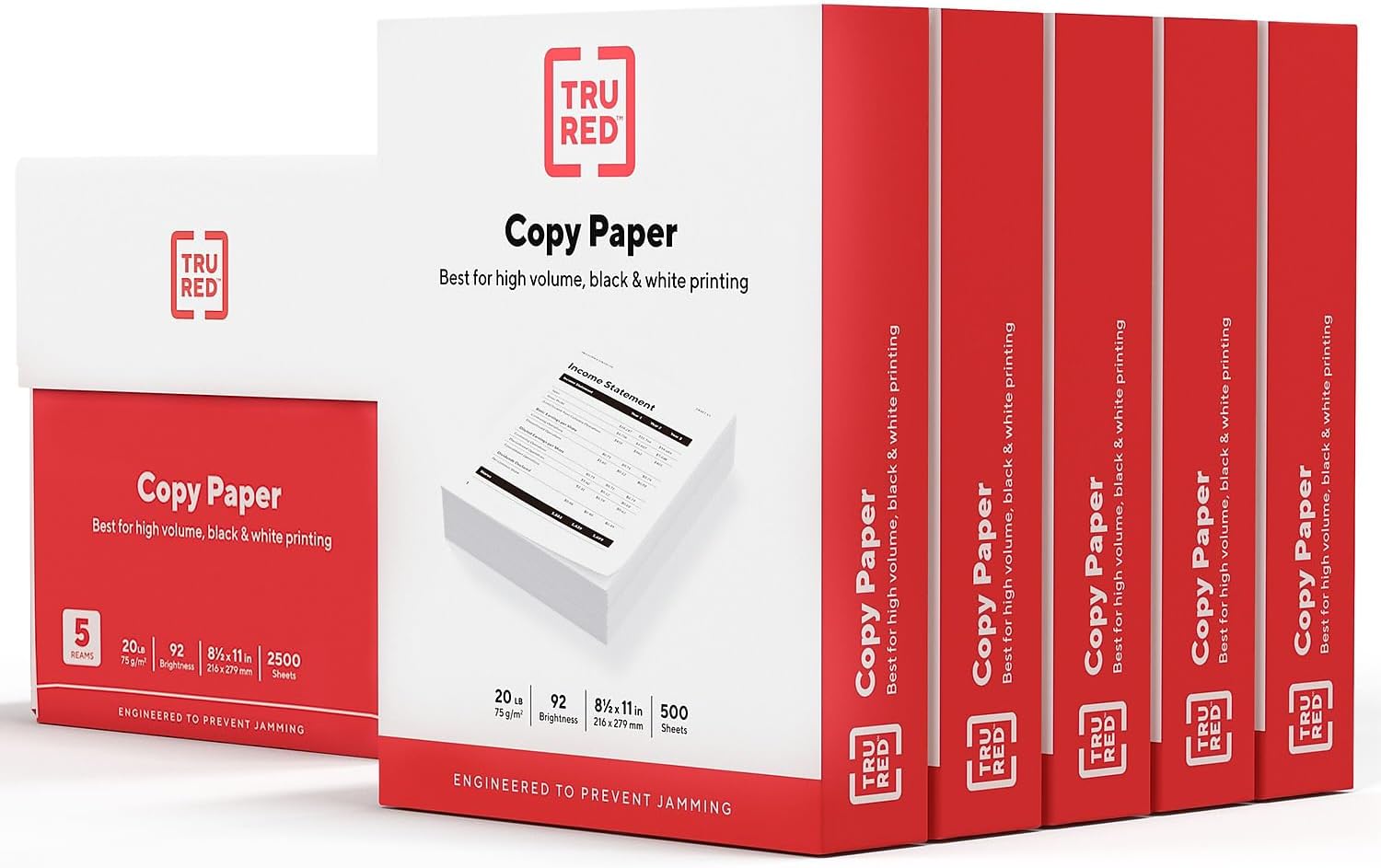 TRU RED 8.5ft x 11ft White Copy Paper for Office Use 500 Sheets