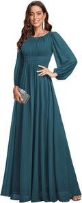 Ever-Pretty Women's Chiffon Long Lantern Sleeve Floor-Length A-Line
