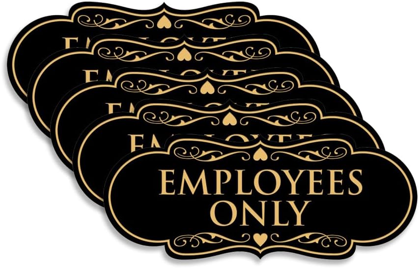 Designer Employees ONLY Sign for Office Safety - 5 Pack