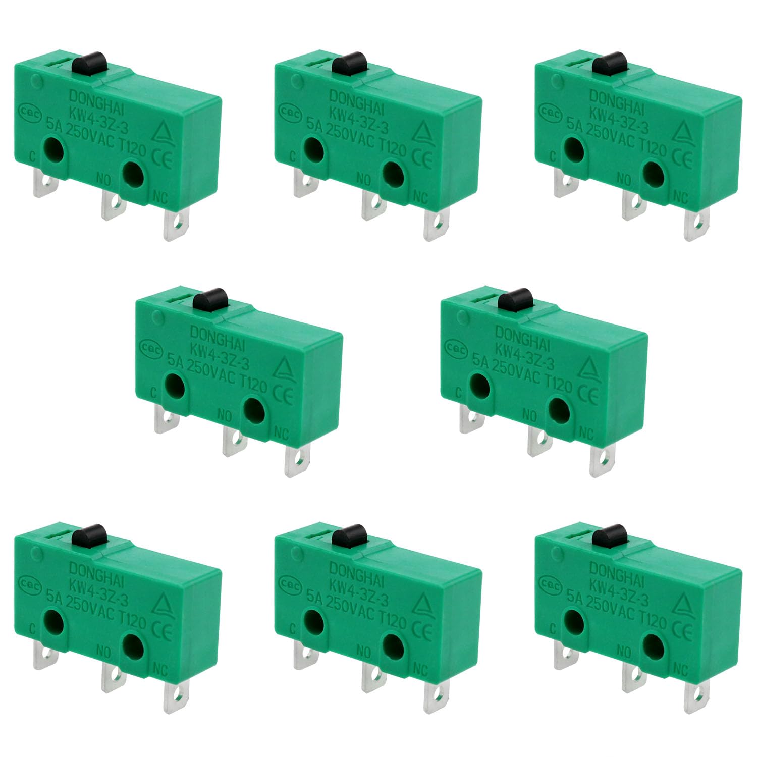 Green KW4-3Z Micro Travel Limit Switch x8 - High Precision