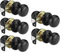 Haidms Matte Black Passage Door Knobs 5 Pack - Simple Modern